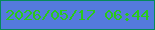 文字の大きさ：1、枠の色：058a5a、背景の色：547add、文字の色：2ac91a 無料ブログパーツのブログ時計
