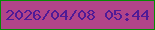文字の大きさ：1、枠の色：058b05、背景の色：b1448a、文字の色：501a96 無料ブログパーツのブログ時計