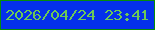 文字の大きさ：5、枠の色：058d08、背景の色：0430eb、文字の色：6cc956 無料ブログパーツのブログ時計