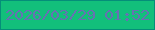 文字の大きさ：5、枠の色：058e79、背景の色：12bf7b、文字の色：6671b2 無料ブログパーツのブログ時計