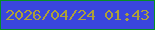 文字の大きさ：4、枠の色：058f25、背景の色：3a46de、文字の色：aea039 無料ブログパーツのブログ時計