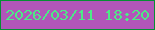 文字の大きさ：2、枠の色：058f34、背景の色：b156b9、文字の色：4dea86 無料ブログパーツのブログ時計