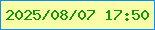 文字の大きさ：5、枠の色：0590f5、背景の色：f9fda7、文字の色：0f9803 無料ブログパーツのブログ時計