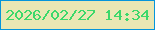 文字の大きさ：5、枠の色：0595db、背景の色：e9e7b4、文字の色：3cd86b 無料ブログパーツのブログ時計