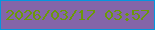 文字の大きさ：2、枠の色：0596dd、背景の色：8465a8、文字の色：6c9907 無料ブログパーツのブログ時計