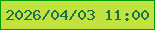 文字の大きさ：1、枠の色：059807、背景の色：c1e33d、文字の色：1c6c56 無料ブログパーツのブログ時計