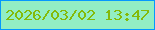 文字の大きさ：5、枠の色：0598fe、背景の色：92eec4、文字の色：84ba09 無料ブログパーツのブログ時計