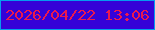 文字の大きさ：2、枠の色：059cef、背景の色：3502d8、文字の色：eb194e 無料ブログパーツのブログ時計