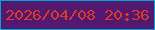 文字の大きさ：4、枠の色：05a1d1、背景の色：531971、文字の色：db382d 無料ブログパーツのブログ時計