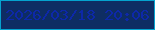 文字の大きさ：5、枠の色：05a3ce、背景の色：0e2d63、文字の色：0d28a9 無料ブログパーツのブログ時計