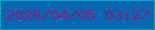文字の大きさ：5、枠の色：05a5be、背景の色：0467b0、文字の色：851f85 無料ブログパーツのブログ時計