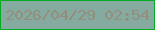 文字の大きさ：1、枠の色：05ab23、背景の色：85aaa0、文字の色：938e7b 無料ブログパーツのブログ時計
