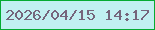 文字の大きさ：1、枠の色：05ab32、背景の色：c1f0f1、文字の色：75657b 無料ブログパーツのブログ時計