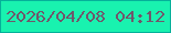 文字の大きさ：2、枠の色：05b099、背景の色：19f2af、文字の色：70576b 無料ブログパーツのブログ時計