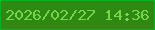 文字の大きさ：4、枠の色：05b426、背景の色：2f8812、文字の色：74d64c 無料ブログパーツのブログ時計