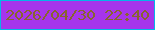 文字の大きさ：3、枠の色：05b5e8、背景の色：a635eb、文字の色：88652e 無料ブログパーツのブログ時計