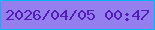 文字の大きさ：5、枠の色：05b5f1、背景の色：957eed、文字の色：531db4 無料ブログパーツのブログ時計