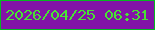 文字の大きさ：5、枠の色：05b721、背景の色：8213a7、文字の色：48e233 無料ブログパーツのブログ時計
