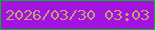 文字の大きさ：5、枠の色：05b721、背景の色：a412e0、文字の色：bda46c 無料ブログパーツのブログ時計