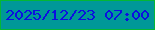 文字の大きさ：5、枠の色：05b735、背景の色：009898、文字の色：0c0fe0 無料ブログパーツのブログ時計