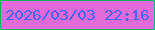 文字の大きさ：3、枠の色：05b85f、背景の色：e46ad9、文字の色：4665ed 無料ブログパーツのブログ時計