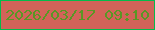 文字の大きさ：2、枠の色：05bb4b、背景の色：d26359、文字の色：599725 無料ブログパーツのブログ時計