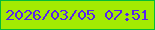 文字の大きさ：3、枠の色：05bc35、背景の色：a3eb02、文字の色：5822ed 無料ブログパーツのブログ時計