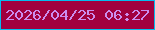文字の大きさ：1、枠の色：05bcee、背景の色：a1003f、文字の色：cb8dee 無料ブログパーツのブログ時計