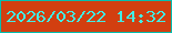 文字の大きさ：1、枠の色：05beaf、背景の色：d23f10、文字の色：41ede5 無料ブログパーツのブログ時計