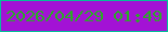 文字の大きさ：1、枠の色：05bf99、背景の色：a312d5、文字の色：2ca928 無料ブログパーツのブログ時計