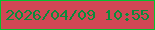 文字の大きさ：1、枠の色：05c130、背景の色：d14755、文字の色：088c3c 無料ブログパーツのブログ時計