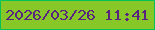 文字の大きさ：2、枠の色：05c257、背景の色：87c828、文字の色：592480 無料ブログパーツのブログ時計