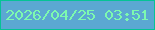 文字の大きさ：3、枠の色：05c395、背景の色：5ba8d2、文字の色：7df9af 無料ブログパーツのブログ時計