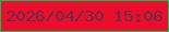 文字の大きさ：4、枠の色：05c454、背景の色：ec0c2b、文字の色：613146 無料ブログパーツのブログ時計