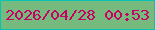 文字の大きさ：5、枠の色：05c4b7、背景の色：76bb7d、文字の色：c80066 無料ブログパーツのブログ時計