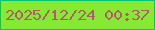 文字の大きさ：4、枠の色：05c573、背景の色：86ea35、文字の色：b35c67 無料ブログパーツのブログ時計