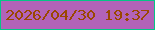 文字の大きさ：2、枠の色：05c586、背景の色：b263b8、文字の色：9a4701 無料ブログパーツのブログ時計