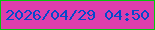 文字の大きさ：2、枠の色：05c60e、背景の色：de3ead、文字の色：064acc 無料ブログパーツのブログ時計