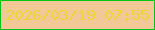 文字の大きさ：4、枠の色：05c612、背景の色：f2c996、文字の色：ebd638 無料ブログパーツのブログ時計