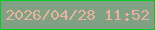 文字の大きさ：4、枠の色：05cb22、背景の色：81a185、文字の色：e9b19e 無料ブログパーツのブログ時計