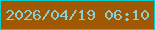 文字の大きさ：2、枠の色：05cecd、背景の色：9f5902、文字の色：89cfda 無料ブログパーツのブログ時計