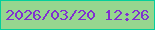 文字の大きさ：3、枠の色：05cf9b、背景の色：96d68f、文字の色：802fd0 無料ブログパーツのブログ時計