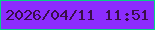 文字の大きさ：4、枠の色：05d087、背景の色：8c2cfd、文字の色：390e49 無料ブログパーツのブログ時計