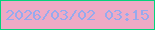 文字の大きさ：5、枠の色：05d27c、背景の色：eeaac5、文字の色：96aaed 無料ブログパーツのブログ時計
