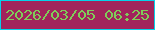 文字の大きさ：1、枠の色：05d2ea、背景の色：a1245c、文字の色：7fcd59 無料ブログパーツのブログ時計