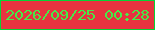 文字の大きさ：3、枠の色：05d336、背景の色：e73340、文字の色：48e948 無料ブログパーツのブログ時計