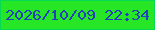 文字の大きさ：3、枠の色：05da56、背景の色：27e625、文字の色：2340be 無料ブログパーツのブログ時計