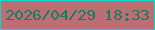 文字の大きさ：5、枠の色：05dbc8、背景の色：bb6e73、文字の色：157d5a 無料ブログパーツのブログ時計