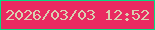 文字の大きさ：3、枠の色：05dc82、背景の色：e92a61、文字の色：d9cfb1 無料ブログパーツのブログ時計
