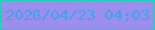 文字の大きさ：5、枠の色：05deb4、背景の色：9d8ded、文字の色：3aa5eb 無料ブログパーツのブログ時計